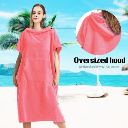 Hooded Towel Robe with Large Pocket