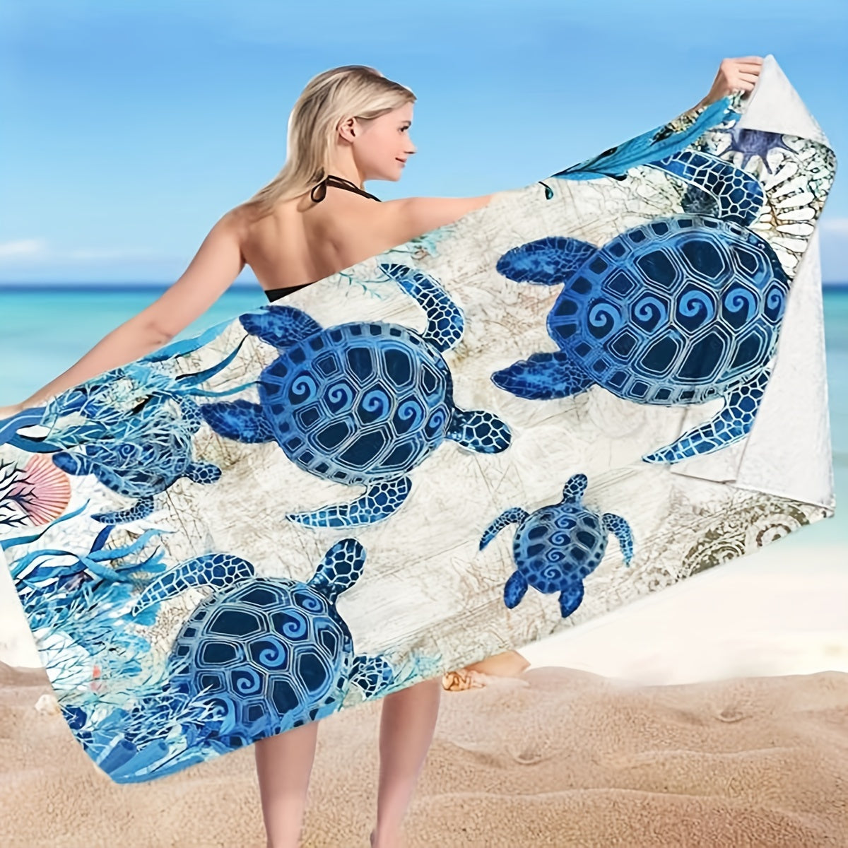 Blue Turtle Beach Towel