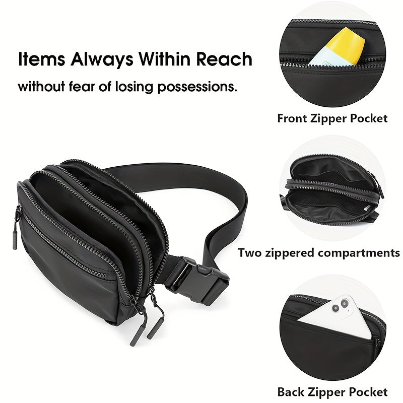 Waist Bag with 4 Zipper Pockets