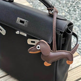 Cute Leather Dachshund Keychain