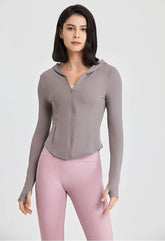 Long Sleeves Sports Hoodie with Thumb Holes