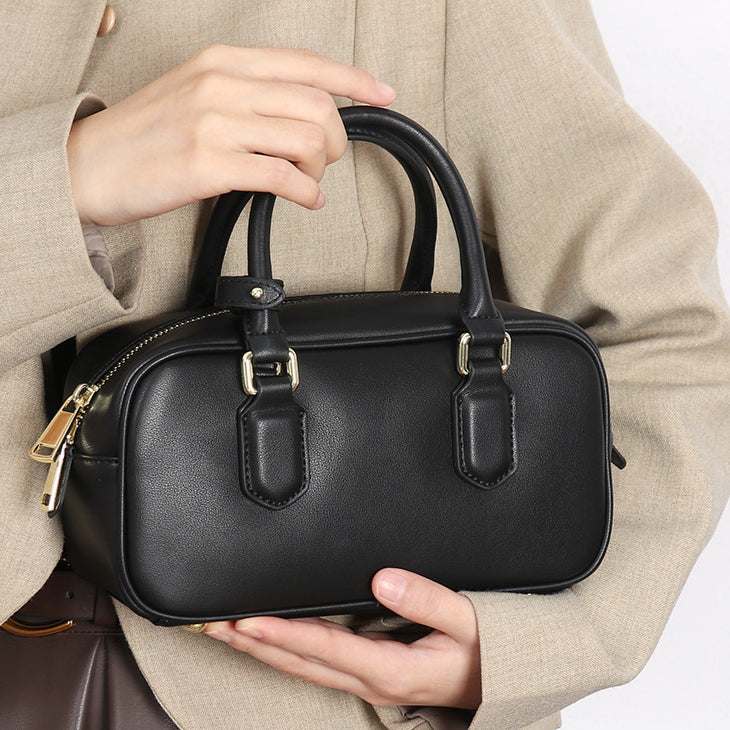 Retro Leather Handle Shoulder Bag | Classic Style with Modern Flair