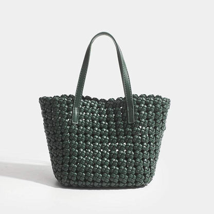 PU Woven Simple Handbag | Elegant &amp; Versatile Daily Accessory