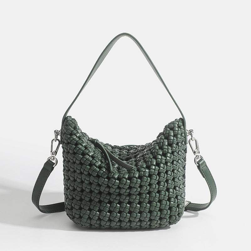 PU Handmade Woven Bucket Shape Tote Bag | Stylish &amp; Unique Design