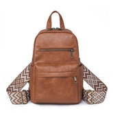 Retro Solid Color PU Leather Backpack