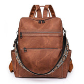 Retro Large Capacity PU Leather Backpack