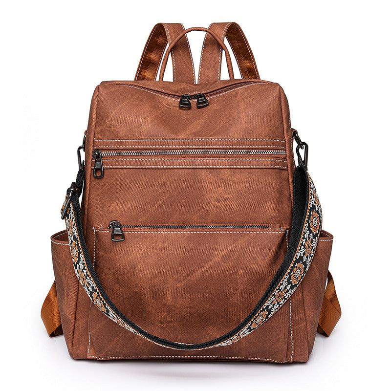 Retro Large Capacity PU Leather Backpack | Stylish and Spacious Design