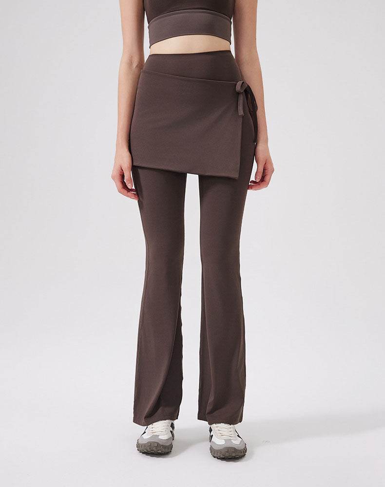 High Waisted Yoga Flare Leggings Wide Leg Pant with Skirt