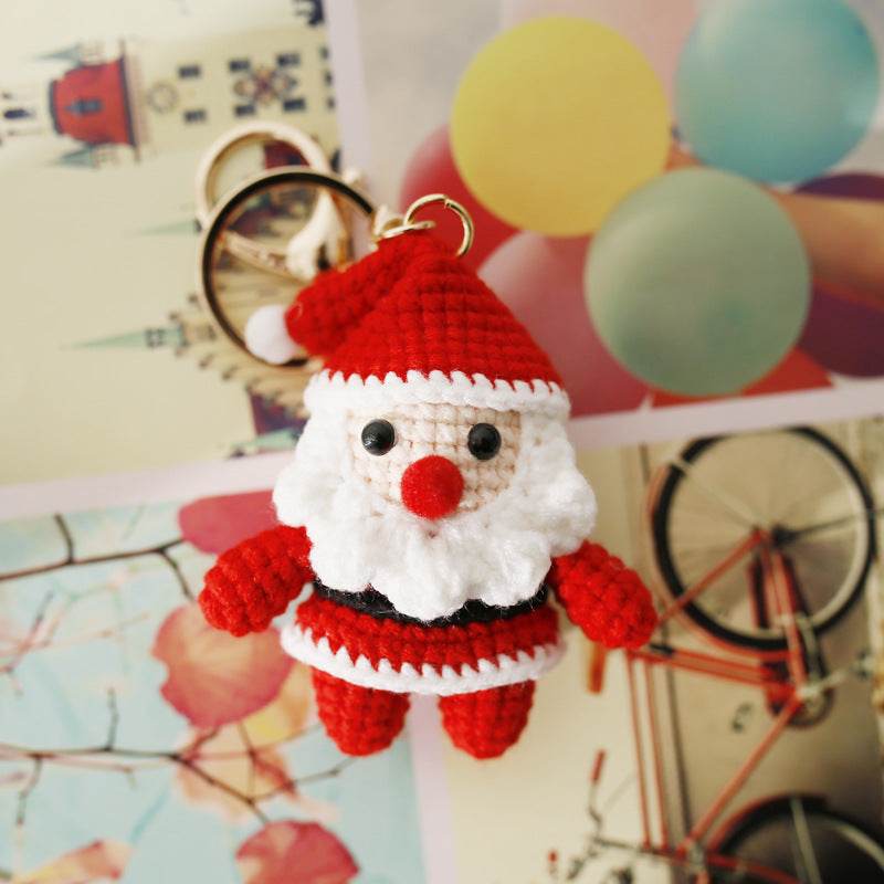 Hand knitted Santa Claus Bag Keychain