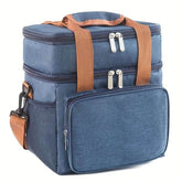 Portable Double Layer Cooler Bag for Lunch or Picnic