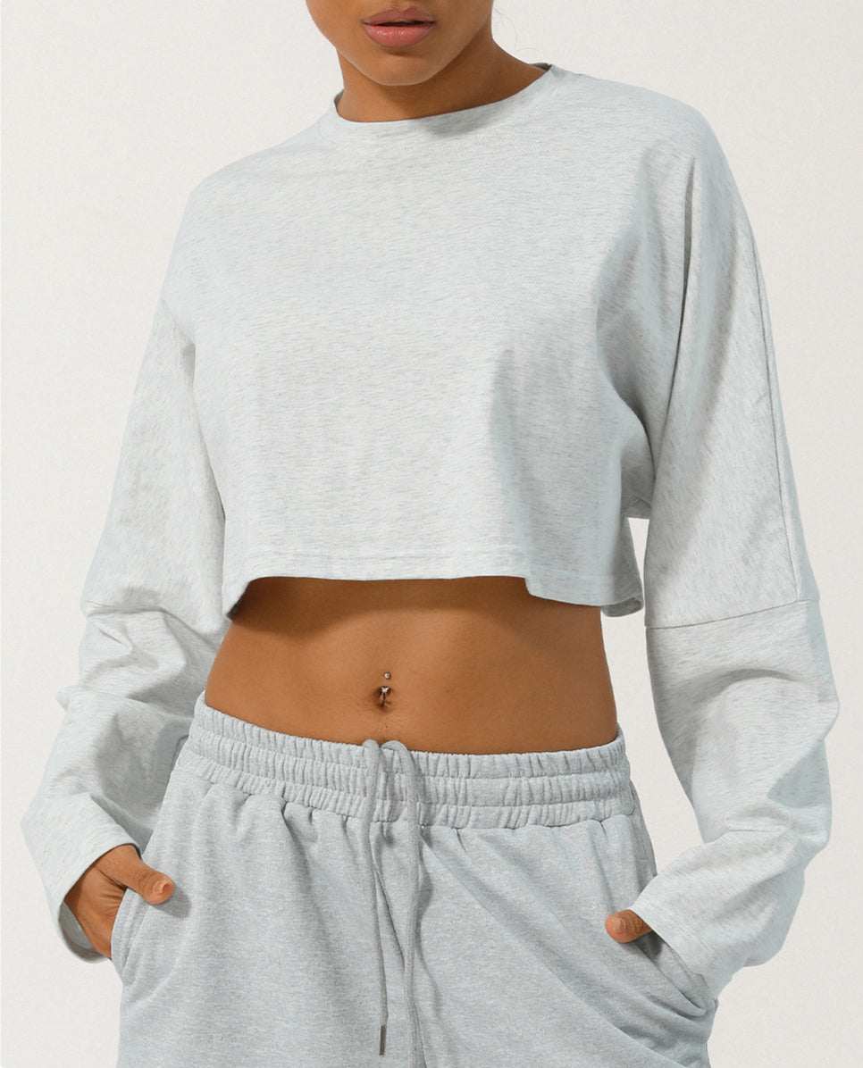 Long Sleeve Crop Athletic Sweatshirt | Stylish &amp; Functional Activewear