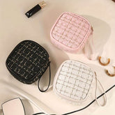 Tweed Zipper Cosmetic Bag