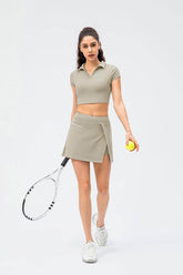 Lapel Collar Short Sleeve Polo Shirt