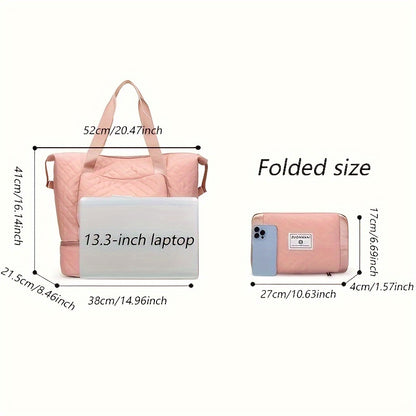 Large Capacity Argyle Pattern Travel Luggage Bag