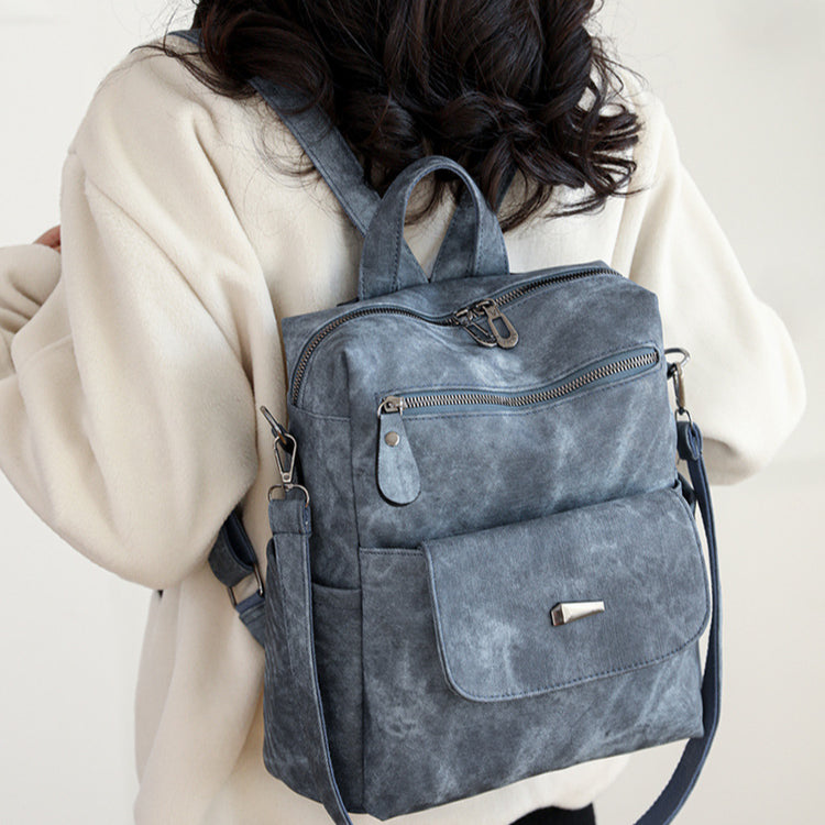 Retro PU Leather Backpack