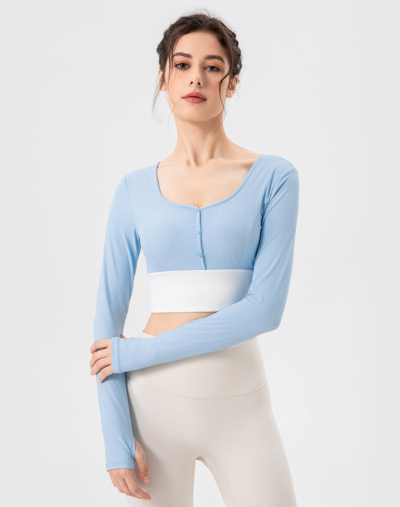 Cropped Button Cardigan Long Sleeve Casual Soft Knit