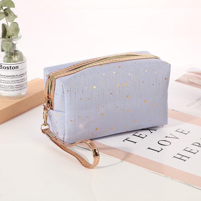 Glitter Star Portable Cosmetic Traveling Bag With Wristlet | Daily Use