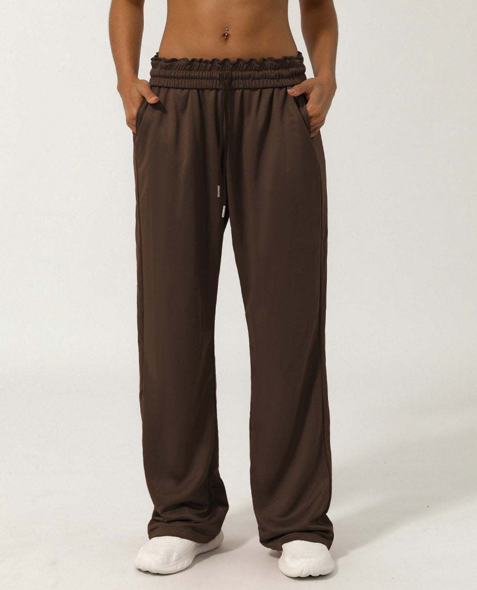 Women Elastic High-Waist Wide Leg Sweatpants: Comfortable &amp; Stylish