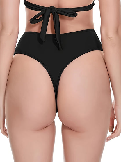 High Waisted Thong Swim Briefs