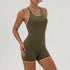 Crossover Back Design Yoga Short Jumpsuit