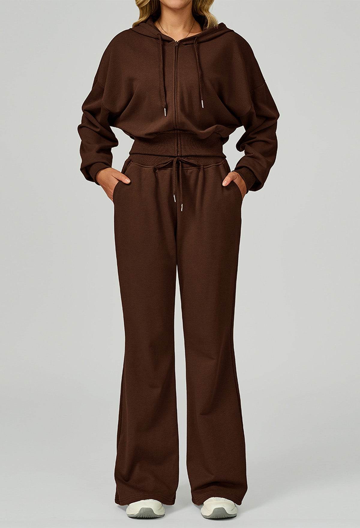Sport Set with Long Sleeve Hoodie Jacket and Lounge Pant