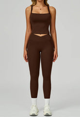 Activewear Set with Wide Strap Tank Top and Legging