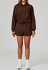 Sport Set with Long Sleeve Hoodie Jacket and Casual Short