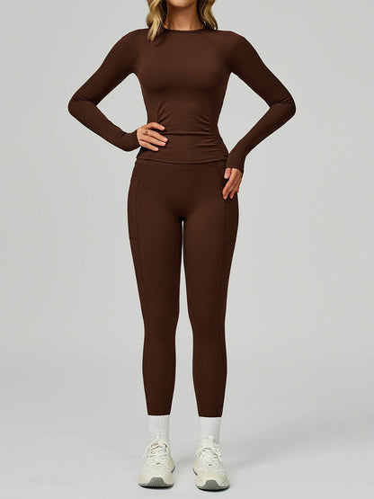 Sport Set with Long Sleeve Crew Neck T-Shirt and Legging