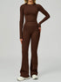 Sport Set with Long Sleeve Crew Neck T-Shirt and Flared Pant