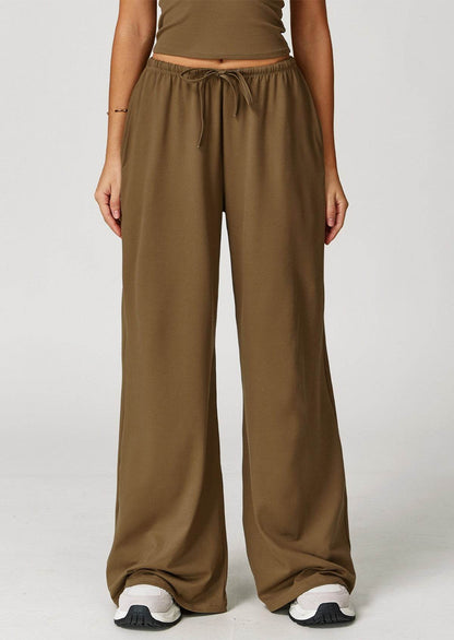 Athletic Wide Leg Lounge Pants with Drawstring and Pockets