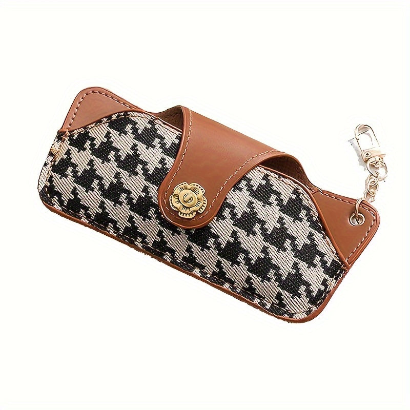 Houndstooth Pattern Design Sunglass Bag