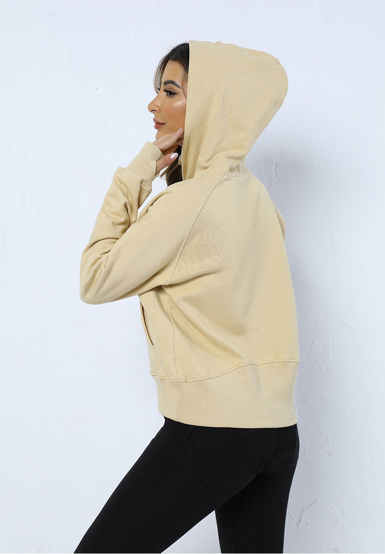 Women Winter Sports Cotton Zip Hoodies