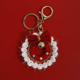 Handmade Woven Garland Keychain Crochet Christmas Pendants