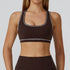 Color Block Racerback Sports Bra with Removable Pads