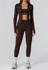 3 Pieces Athletic Wear with Sports Bra, Jacket and Legging
