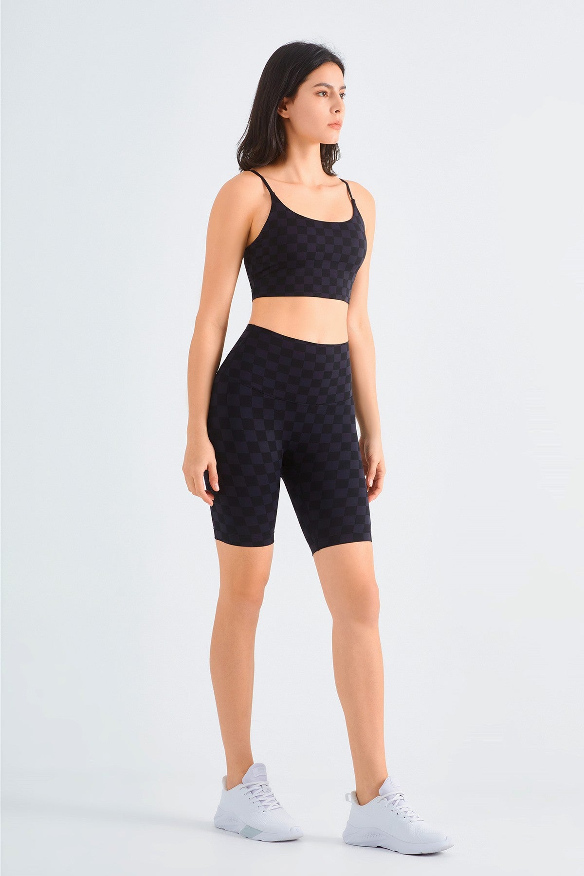 Checkerboard Seamless Gym Shorts for Comfort and Style in Workouts