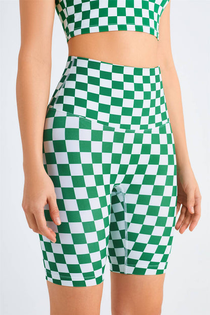 Checkerboard Seamless Gym Shorts for Comfort and Style in Workouts