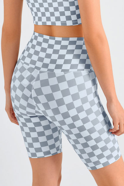 Checkerboard Seamless Gym Shorts for Comfort and Style in Workouts