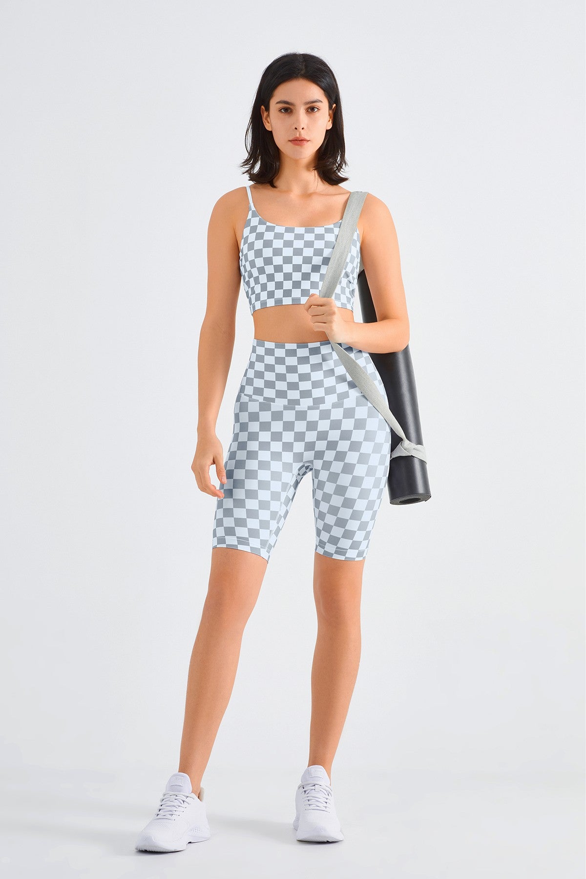 Checkerboard Seamless Gym Shorts for Comfort and Style in Workouts