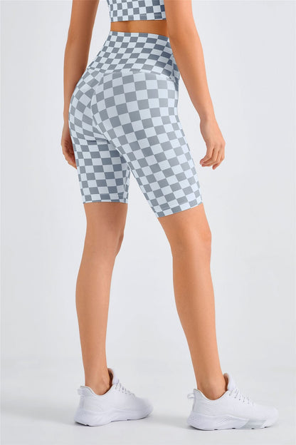 Checkerboard Seamless Gym Shorts for Comfort and Style in Workouts