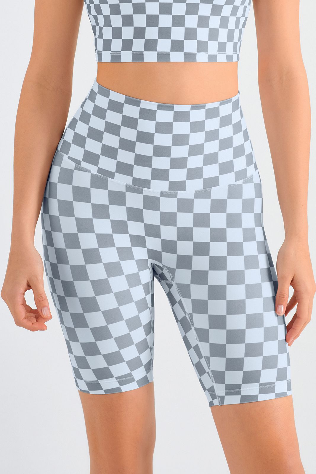 Checkerboard Seamless Gym Shorts for Comfort and Style in Workouts