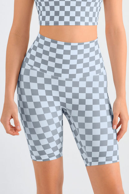 Checkerboard Seamless Gym Shorts for Comfort and Style in Workouts