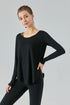 Crew Neck Long Sleeve Curved Hem Tops for Stylish Comfort and Fit