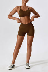 Chic Strappy Back Seamless Sports Bra