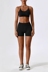 Chic Strappy Back Seamless Sports Bra