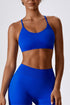 Strappy Back Seamless Sports Bra - Fashionable Fitness Choice 