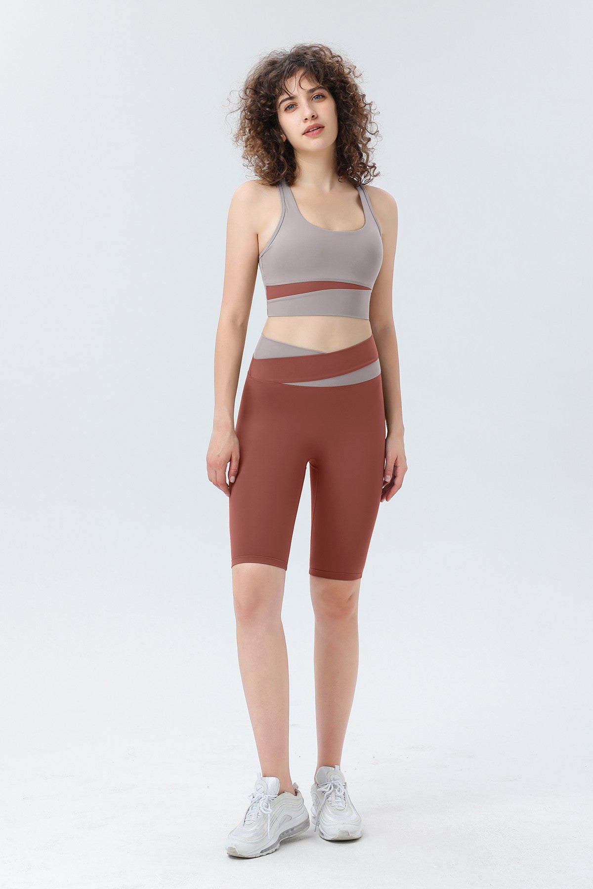 Color-block Crossover Biker Shorts