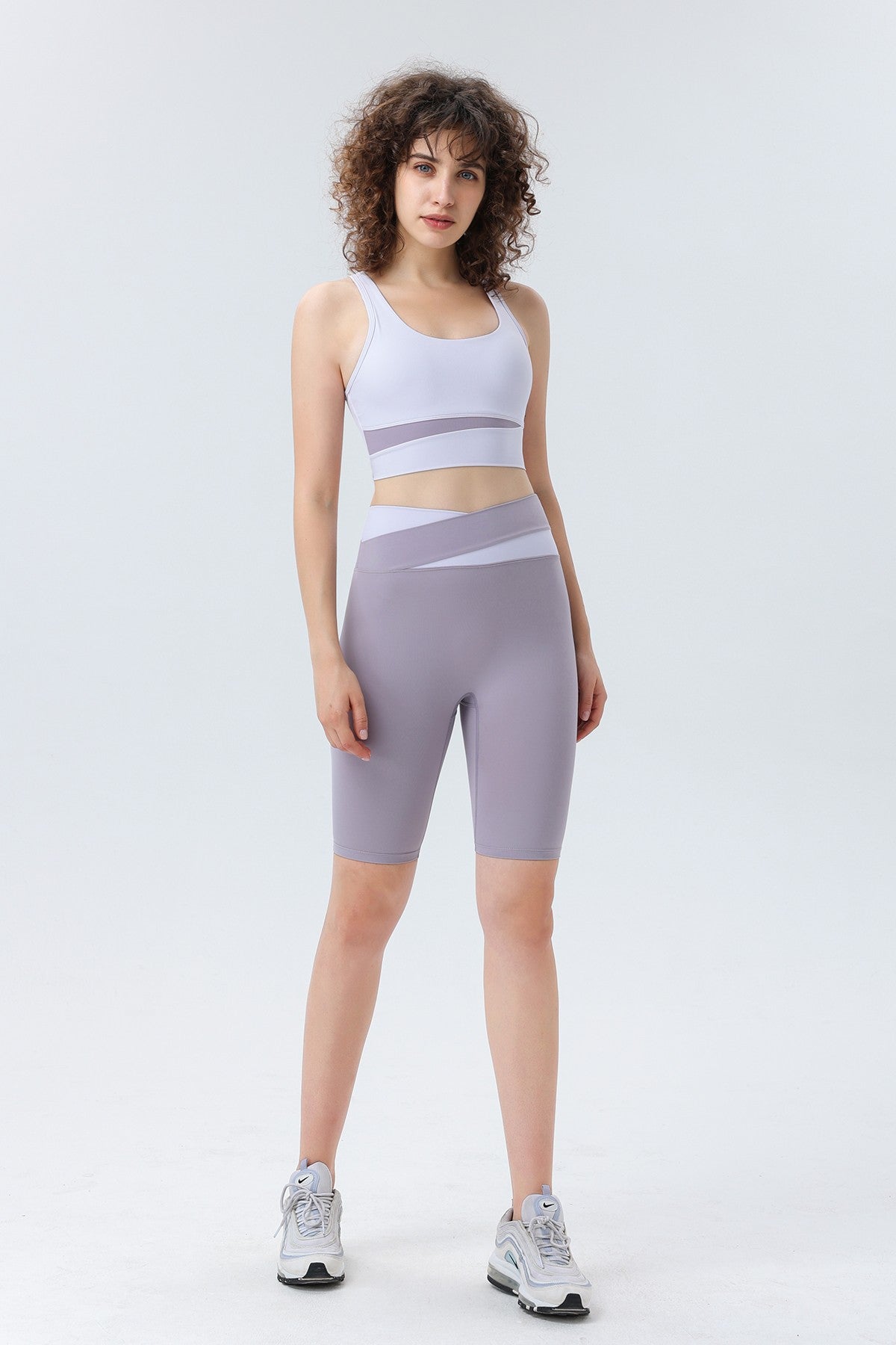 Color-block Crossover Biker Shorts