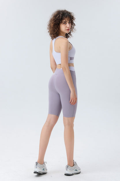 Color-block Crossover Biker Shorts