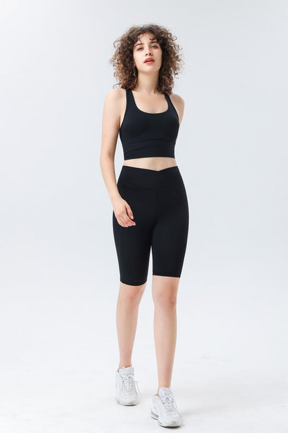 Color-block Crossover Biker Shorts